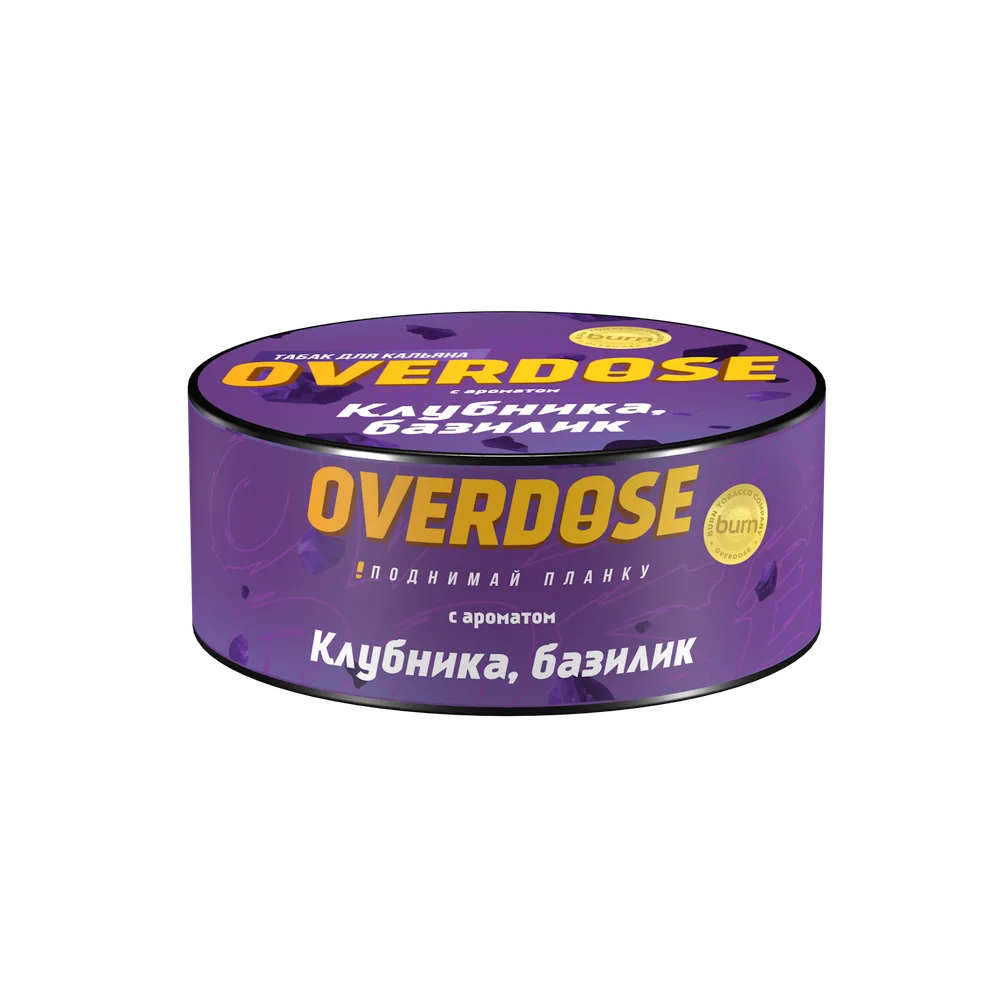 Табак для кальяна Overdose Strawberry Basil (Клубника-базилик), 25 гр.